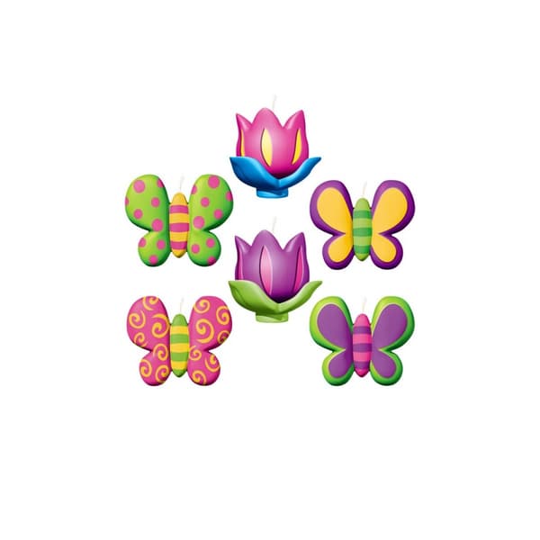 Amscan Butterfly Candles (Pack of 6) Multicoloured One Size