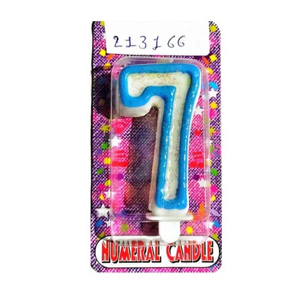Number 7 Candles Sky Blue One Size