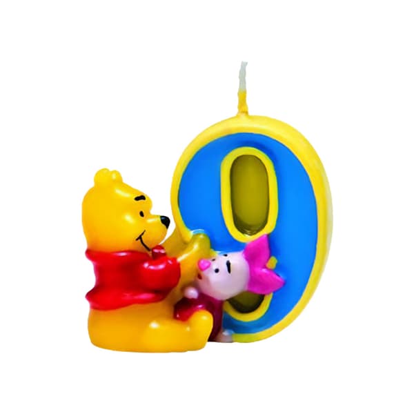 Winnie the Pooh 9th Birthday Candle Yellow/Blue One Size