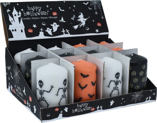 Ljus Halloween Vitt Orange Svart 10 cm