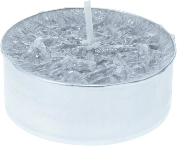 Ljus Värmeljus 12-pack Vita Silver Glitter