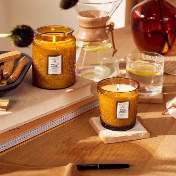 Voluspa Large Embossed Glass Jar Baltic Amber 510g