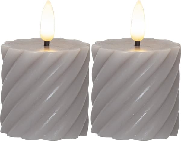 LED BLOCKLJUS FLAMME  SWIRL 2-Pack Grå