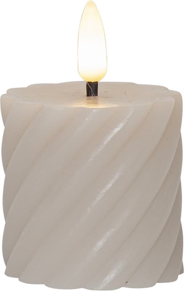 LED BLOCKLJUS FLAMME  SWIRL 2-Pack Beige