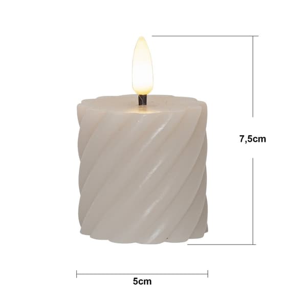 LED BLOCKLJUS FLAMME  SWIRL 2-Pack Beige