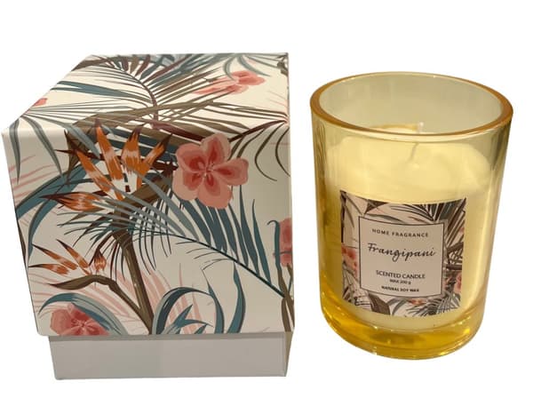 Doftljus Frangipani Glas Khaki