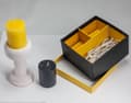 Pikkukuva 1 / 5: Fantastic gift set, two small block candles in yellow and black