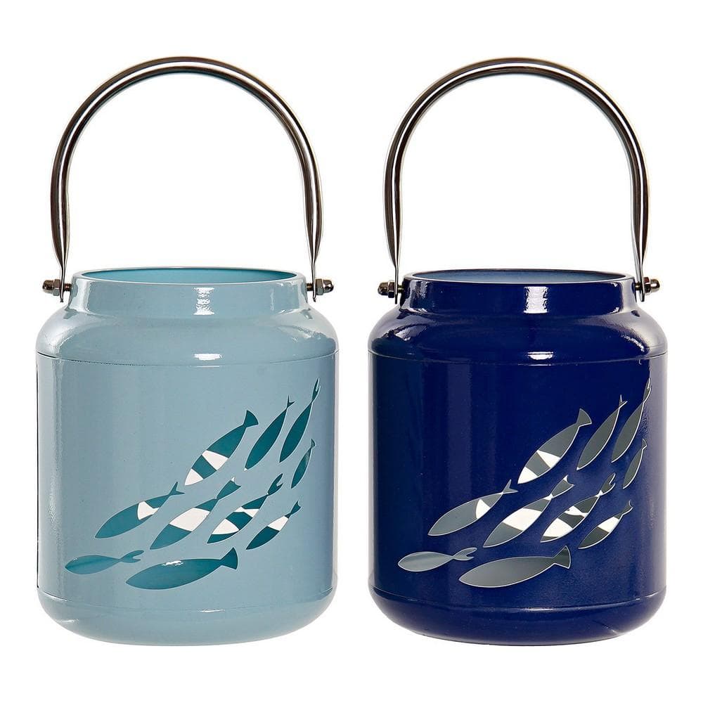 Ljusstakar DKD Home Decor Järn (12 x 12 x 23 cm) (2 pcs)