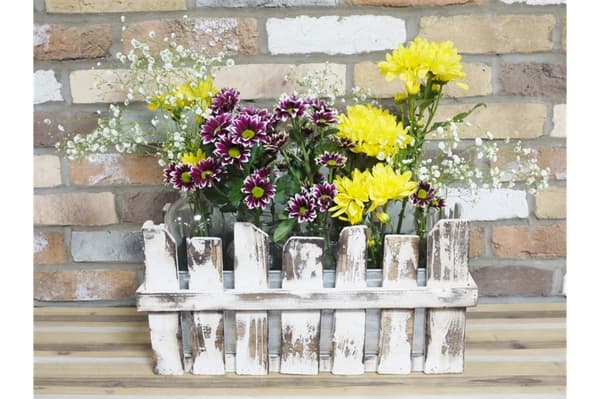 Blomsterkasse med 10 flasker