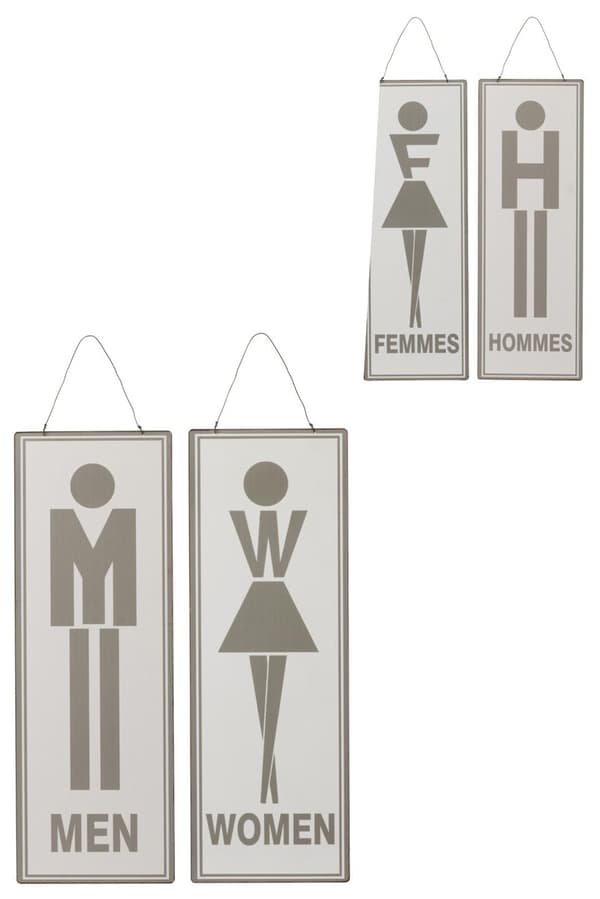Dame/herre toilet skilt, hvor du kan vælge sprog - Nedsat fra 199,-