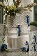Miniatyrbillede 1 af 3: Evie Glasvase – Elegant enkelhed i røggrå glas - NEDSAT