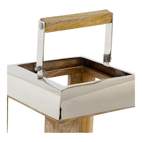 Lykta DKD Home Decor Glas Metall Silver (23 x 23 x 36 cm)