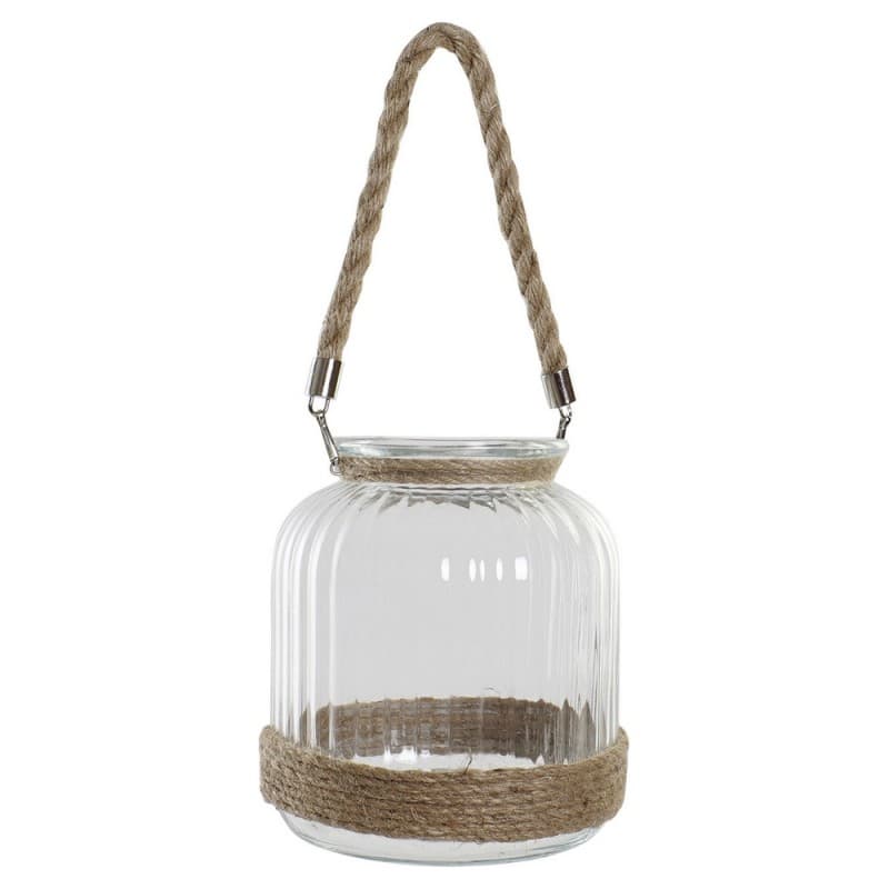 Ljusstakar DKD Home Decor Glas Järn (18 x 20 x 21 cm)