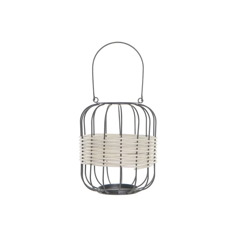 Lykta DKD Home Decor Naturell Svart Järn Rattan (20 x 20 x 23 cm)