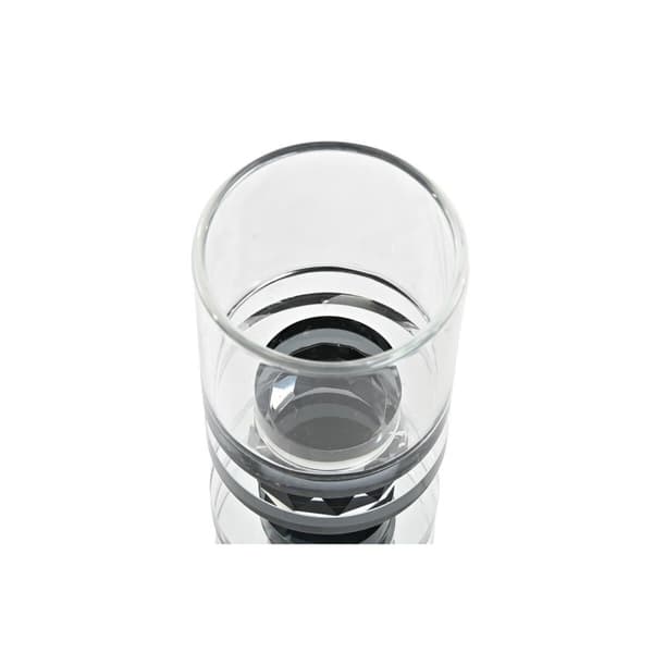 Ljusstakar DKD Home Decor Blå Svart Glas 6 x 6 x 16 cm