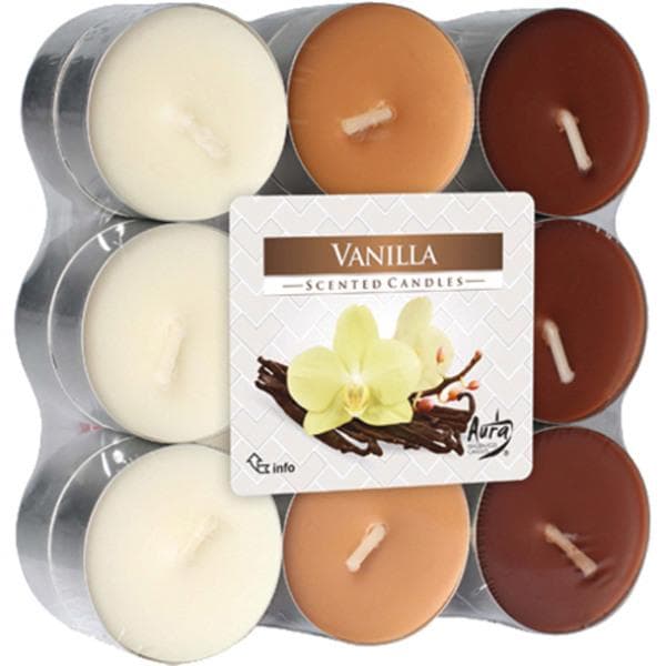 Värmeljus doftljus vanilj 18-pack