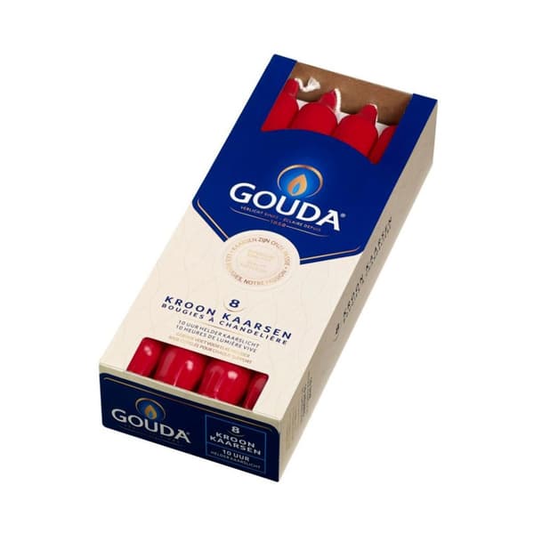 Gouda kronlys 24 cm 8 stykker rubinrød