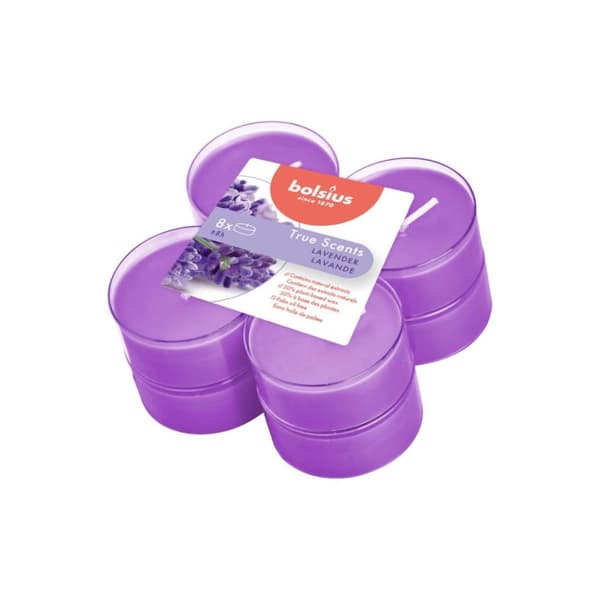 Bolsius True Scents Maxi Lights Lavendel 8 stk