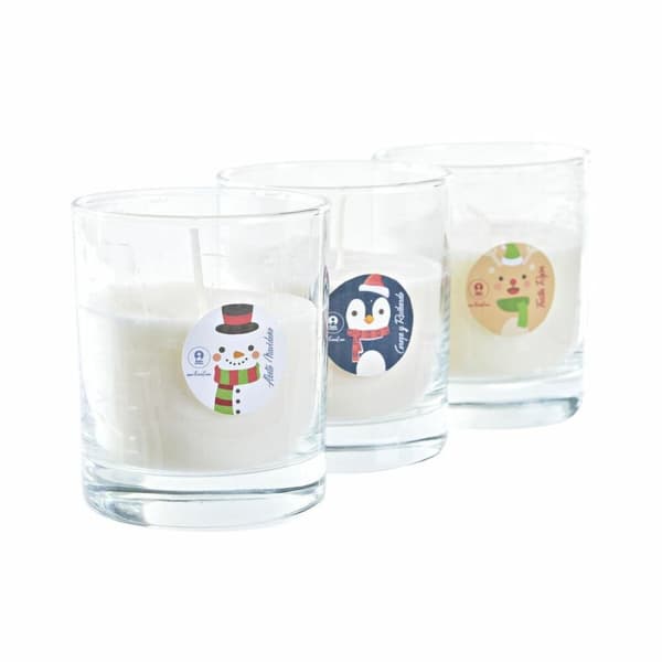 Stearinlys DKD Home Decor Jul Sne dukke (3 enheder)