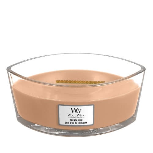WoodWick Golden Milk doftljus med träveke 453.6 g