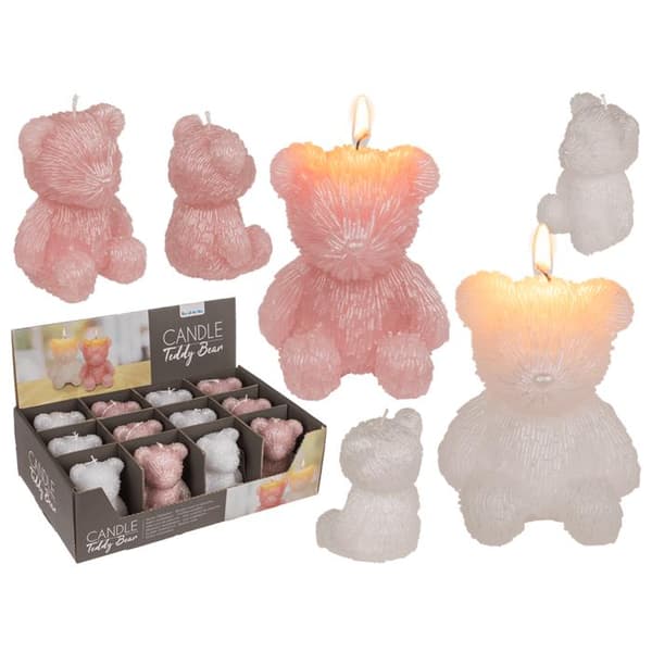 Telys Teddybjørn - Lys - Bjørn - 10 cm