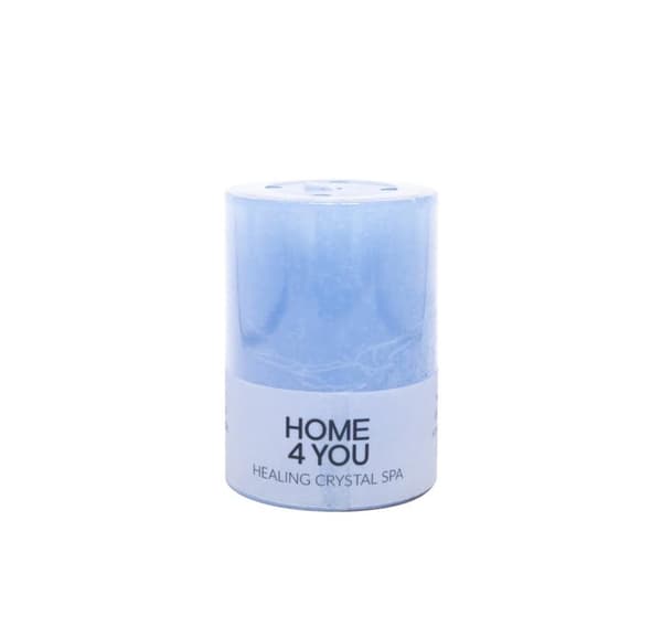 Candle HEALING CRYSTAL SPA, D6,8xH9,5cm, blå (duft- hav)