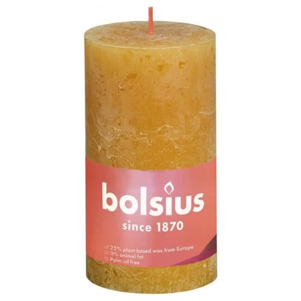 Bolsius Rustika pelarljus 6 st 130x68 mm Gul honungskaka
