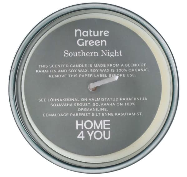 Duftlys i glas NATURE GREEN H9,5cm, Southern Night