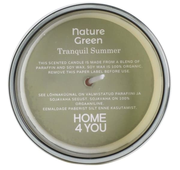 Duftlys i glass NATURE GRØNN H9,5cm, Tranquil Summer