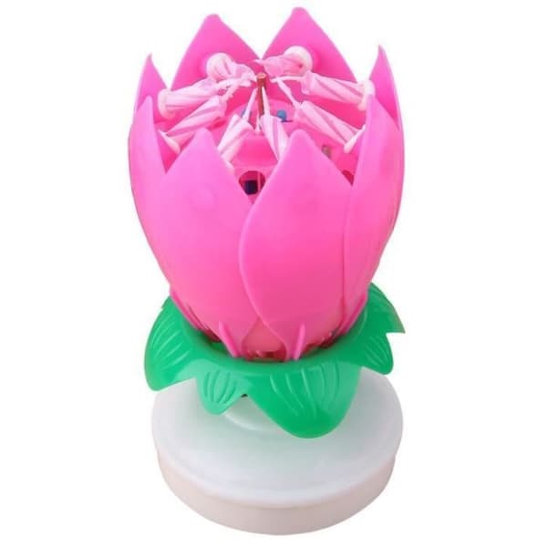 Musikalisk lotus roterande ljus present överraskningsfest rosa ljus