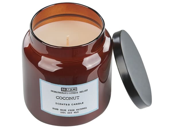 Sæt med 2 duftlys 100% sojavoks bomuldsvæge glas frisk duft bergamot/kokosnød