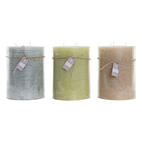 Ljus DKD Home Decor Vanilj Vax (3) (3 Delar)