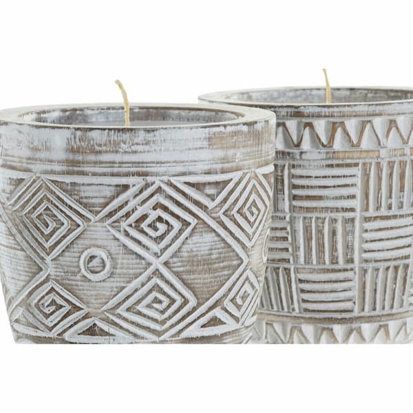 Ljus DKD Home Decor Trä Vax (2 antal)