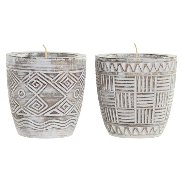 Ljus DKD Home Decor Trä Vax (2 antal)