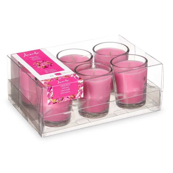 Set med Doftljus Acorde 48-D-AR Orkidé Glas (12 antal)