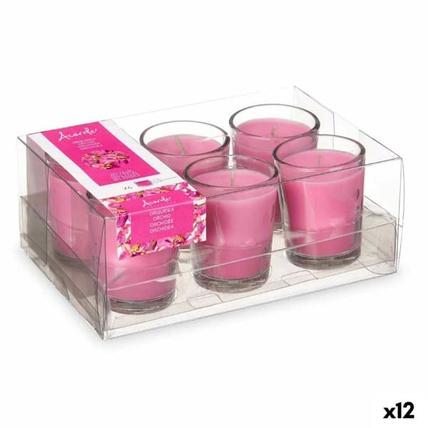 Set med Doftljus Acorde 48-D-AR Orkidé Glas (12 antal)