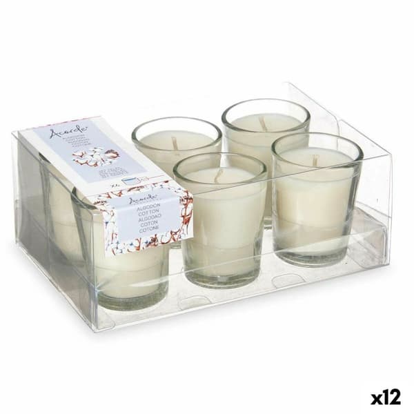 Set med Doftljus Acorde 48-G-AR Bomull Glas (12 antal)
