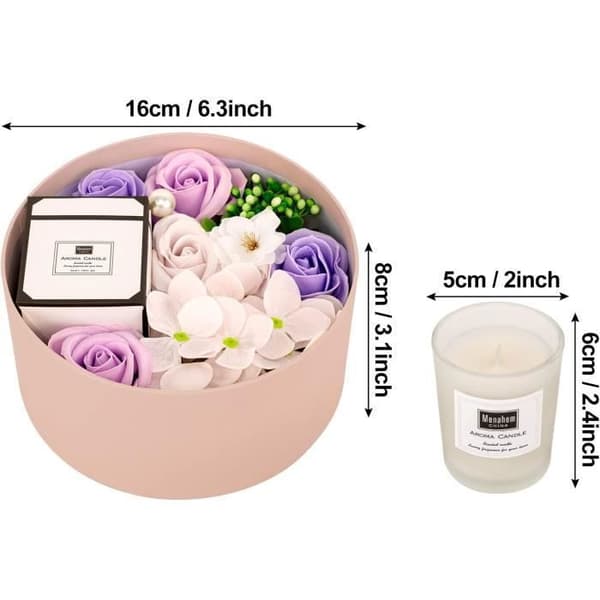 Tvål Blomma Rund Box Aromaterapi Ljus Mors Dag Rose Konstgjord Blomma Personlighet Alla hjärtans dag presentask