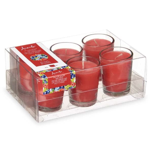 Set med Doftljus Acorde 48-A-AR Röda Bär Glas (12 antal)