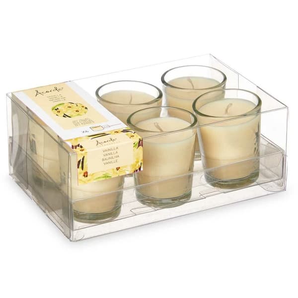 Dufte stearinlyssæt Acorde 48-C-AR Vanilje Glas (12 enheder)