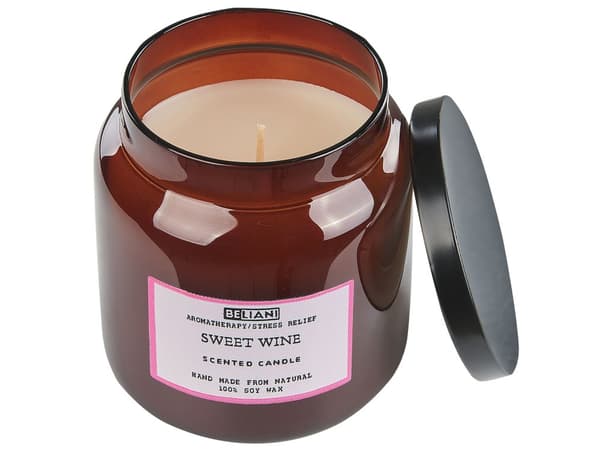 Set med 2 doftljus Flerfärgade 100% sojavax Bomullsveke Glas Mat Fräsch doft Sött vin/Rosmarin Lavendel