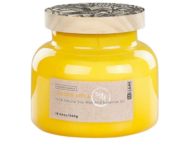 Doftljus 100% Sojavax Bomullsveke Glas Fräsch doft Gyllene Äpple
