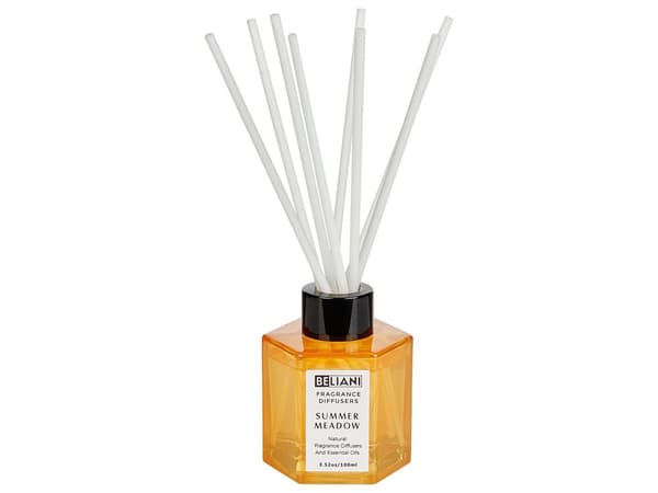 Set med doftljus och doftstav Diffusor Rosa 100% Sojavax Bomullsveke Glas Fruktig Sommaräng