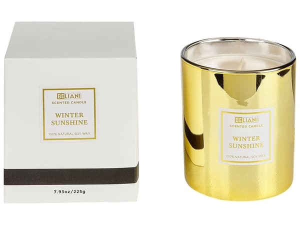 Sett med 3 duftlys Gyllen eplepai Sjasmin Vintersol 100% soyavoks Bomullsveke Glass Frisk og fruktig duft Tilbehør Dekorasjon Stearinlys