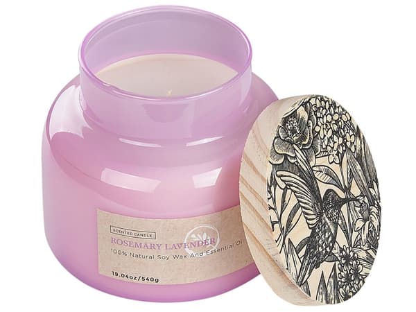 Duftlys Rosmarin Lavendel 100% soyavoks Bomullsveke Glass Frisk duft Tilbehør Dekorasjon Stearinlys