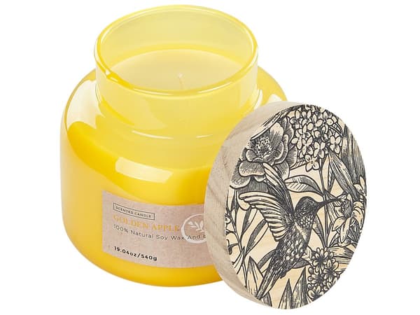 Duftlys Golden Apple 100% soyavoks Bomullsveke Glass Fruktig duft Tilbehør Dekorasjon Stearinlys