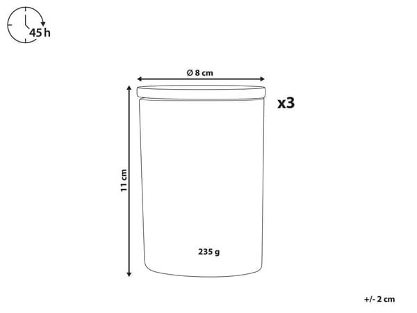 Sett med 3 duftlys Hvit rav Hvit te Hvit sjasmin 100% soyavoks Bomullsveke Glass Frisk og naturlig duft Stearinlys Dekorasjon