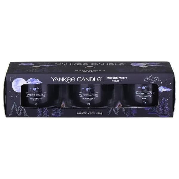 YANKEE LJUS MIDSOMMAR NATT Ljus | PRESENT SET MED 3 SOJAVAX VOTIVE LJUS