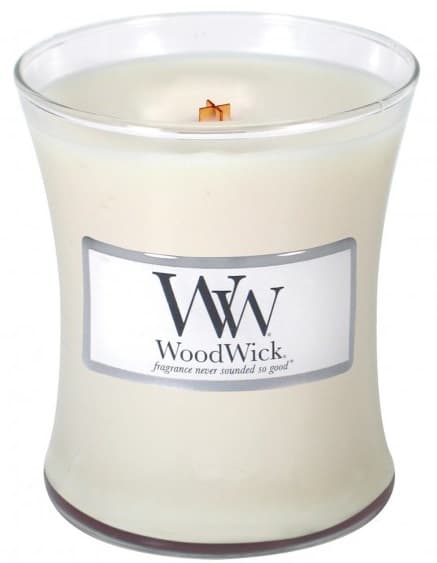WoodWick Vanilla Bean scented candle with wooden wick 85 g