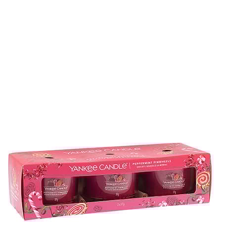 Yankee Candle Peppermint Pinwheels votive candle in glass 3 x 37 g